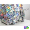 Hologramos hátizsák geometriai mintával - ezüst