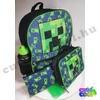 Minecraft blue Creeper 5 pieces school bag set