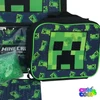 Minecraft blue Creeper 5 pieces school bag set