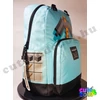 Minecraft turquoise-blue color stone pickaxe school bag