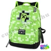 Minecraft breaking out Creeper green school bag