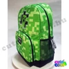 Minecraft breaking out Creeper green school bag