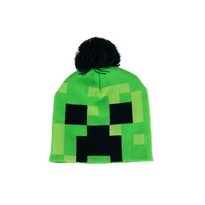 Minecraft green Creeper pom Beanie hat