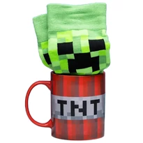 Minecraft ceramic mug and sock gift set