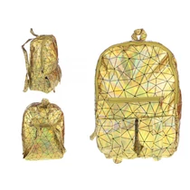 Hologram backpack with geometric pattern - gold
