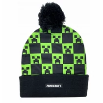 Minecraft kockás sapka pomommal