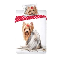 Cute Yorkie cotton bed linen