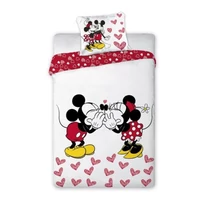 Minnie and Mickey Mouse Kissing cotton bed linen