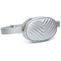 Steppelt női övtáska -ezüst