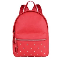 Women faux leather backpack - red