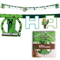 minecraft tematikájú szülinapi buli boldog szülinapot felirat