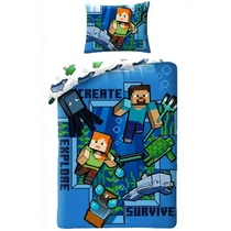Minecraftos óceáni vizikaland steve-vel alex-val ágyneműhuzat