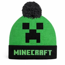 Minecraftos téli gyerek sapka pompommal