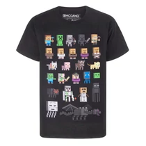 Minecraft characters black T-shirt