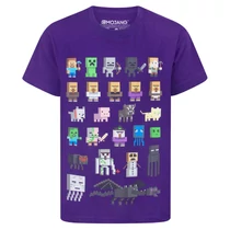 Minecraft characters purple T-shirt