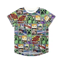 Minecraft comic pattern T-shirt