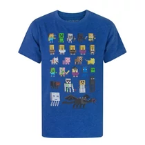 Minecraft characters blue T-shirt