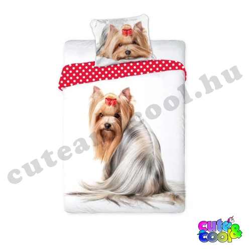 Cute Yorkie cotton bed linen