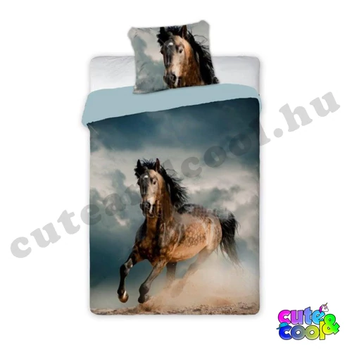 Vágtató Sötét Pej Ló ágyneműhuzat - Pamut