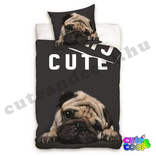 Mopsz kutyusos ágyneműhuzat - Pamut