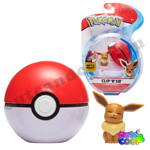 eevee clip n go figura pokémonlabdával