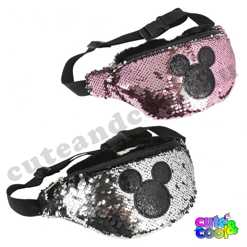 Mickey Mouse simi flitteres övtáska fekete - ezüst