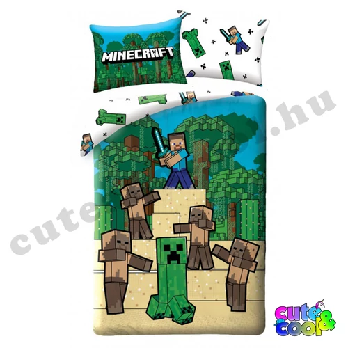 minecraftos egyszemélyes ágyneműhuzat szett