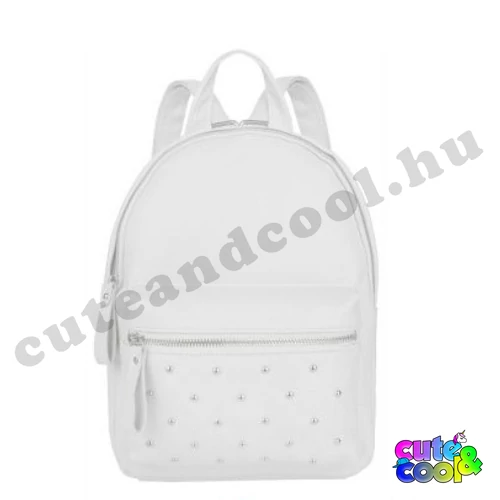 Women faux leather backpack - white