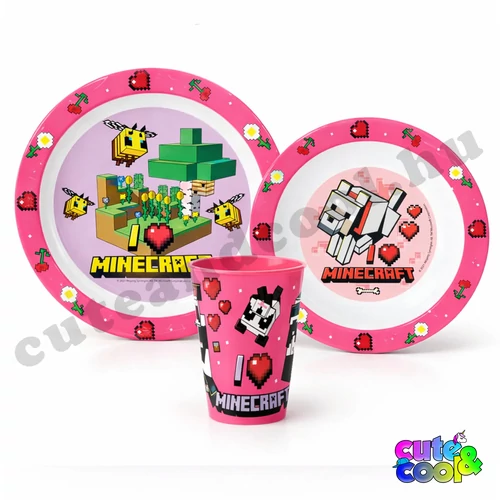 minecraft lányos étkészlet