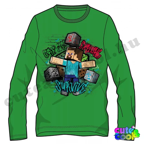 minecraft zöld póló fiúknak