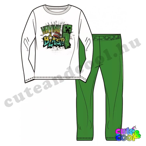 minecraft hosszú ujjú pizsama kétrészes