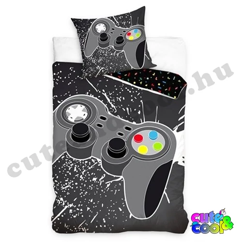 Gamer szürke Kontroller ágyneműhuzat - Pamut