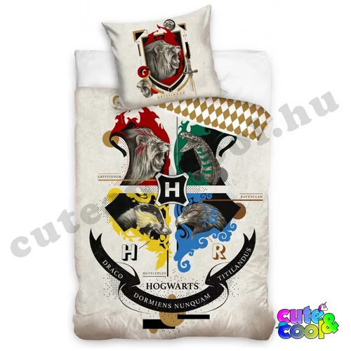 Harry Potter A Roxfort házak ágyneműhuzat - Pamut