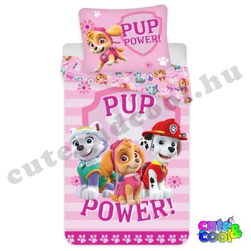 Paw Patrol pink cotton bed linen