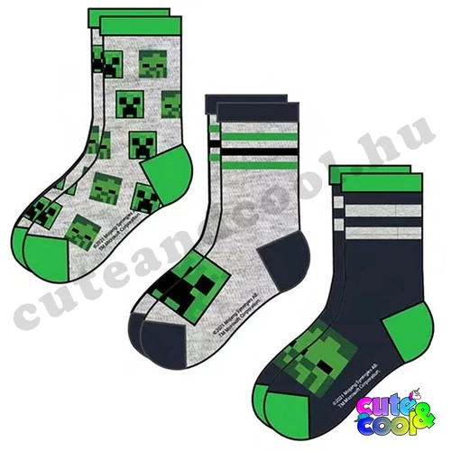 Minecraft 3 pieces socks set Creeper-Zombie