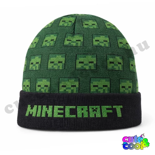 Minecraft zombi mintás téli sapka