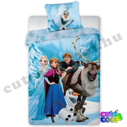 Frozen blue cotton bed linen