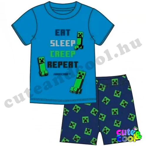 Minecraft Eat-Sleep-Creep-Create short pyjamas