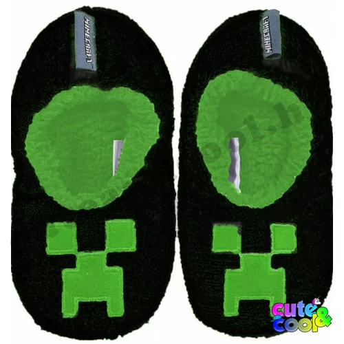 Minecraft Creeper black soft slippers