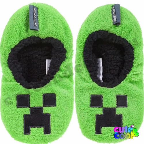 Minecraft Creeper green soft slippers