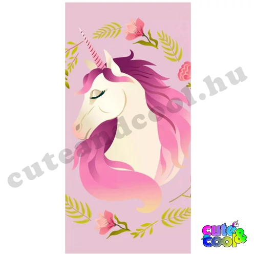 Rózsaszín Unikornis fürdőlepedő
