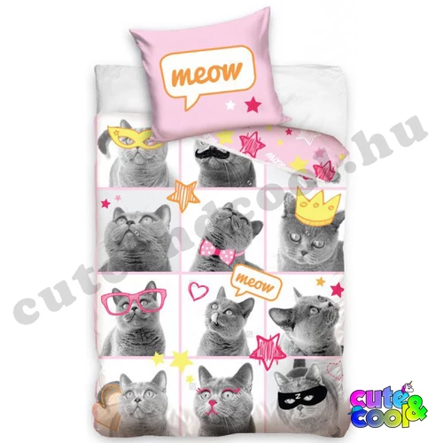 Vicces Cicás ágyneműhuzat-Pamut