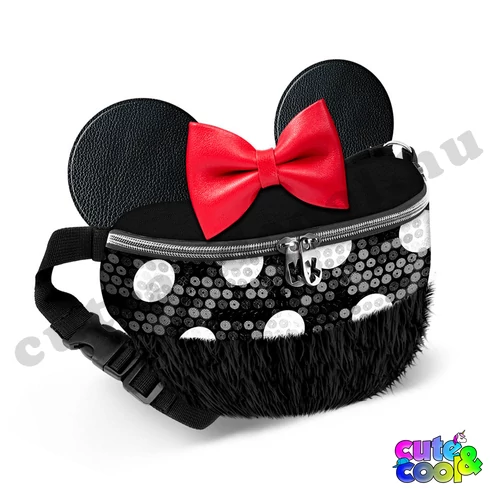 Minnie Mouse flitteres-szőrmés övtáska