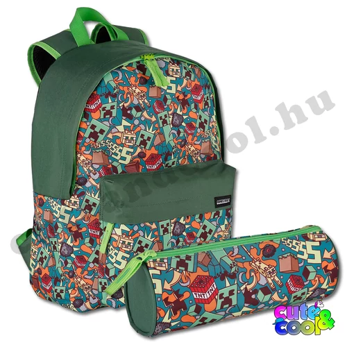 minecraft iskolatáska szett tolltartóval