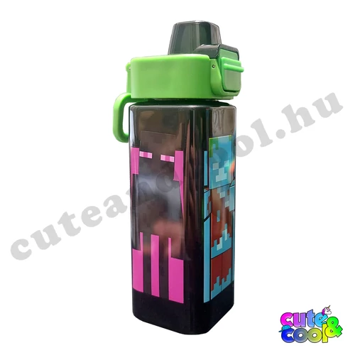 minecraft szögletes gyerek kulacs csöpögésmentes