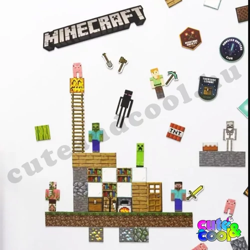 Minecraft fridge magnet set
