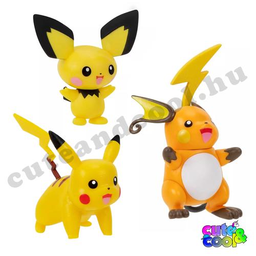 Pokemon Evolution Multipack Figures - Pichu, Pikachu & Raichu