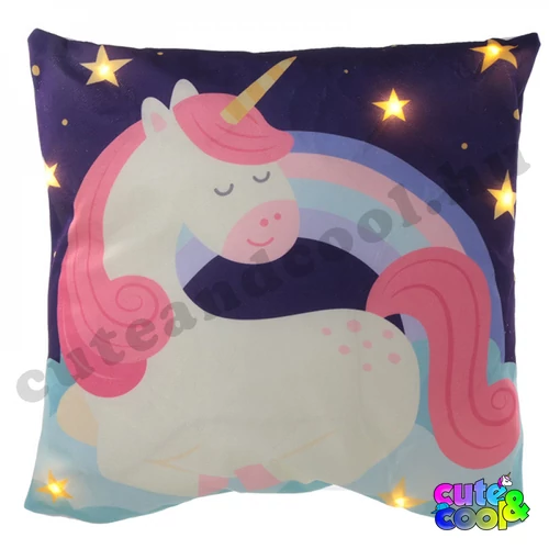 Unikornis LED-es Díszpárna