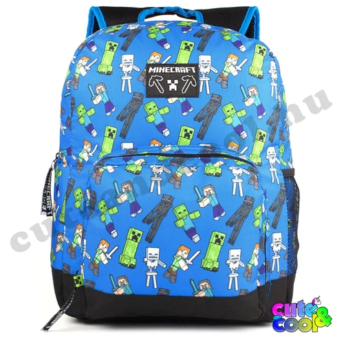Minecraft Alex-Steve and mobs blue school bag