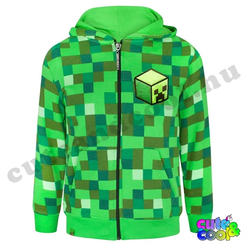 Minecraft Creeper patterned zip-up Hoodie